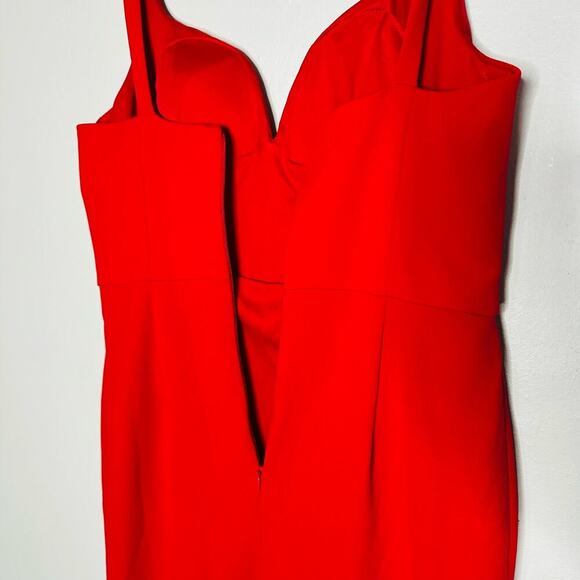 AIDAN MATTOX  Ferrari Red Lace Hemline Mermaid Cocktail Gown Dress Size US 8 - Picture 10 of 13